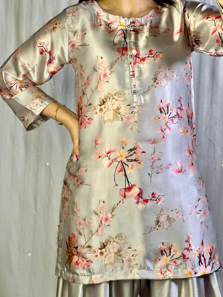 Shamooz Silk 2-Piece Suit with Farshi Shalwar | Latest 2025 Prints | Limited Stock